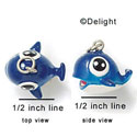 N1023+ - Blue Baby Whale - 3-D Hand Painted Resin Charm (6 Charms per package)