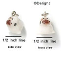 N1013+ - Baby Seal - 3-D Hand Painted Resin Charm (6 Charms per package)