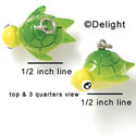 N1018+ - Sea Turtle - 3-D Hand Painted Resin Charm (6 Charms per package)