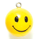 N1054+ - Large 3-D Smiley Face - 3-D Hand Painted Resin Charm (6 Charms per package)