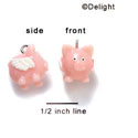 N1060+ - Flying Pink Pig - 3-D Hand Painted Resin Charm (6 Charms per package)