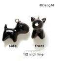 N1064+ - Black Bull Terrier Dog - 3-D Hand Painted Resin Charm (6 Charms per package)