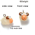 N1067+ - Ram - 3-D Hand Painted Resin Charm (6 Charms per package)