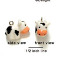 N1069+ - Black and White Cow - 3-D Hand Painted Resin Charm (6 Charms per package)