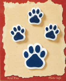 Blue paws scrapbook embellishments