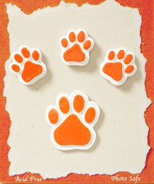 Orange paws scrapbook embellishments