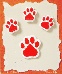 red paws scrapbook embellishments