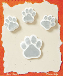 Silver paws scrapbook embellishments