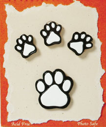 White paws scrapbook embellishments