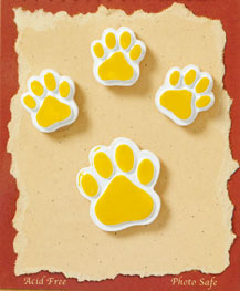 Yellow paws scrapbook embellishments