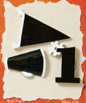 black team spirit scrapbook embellishments