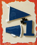 Blue team spirit scrapbook embellishments