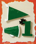 Green team spirit scrapbook embellishments