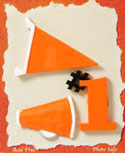 Orange team spirit scrapbook embellishments