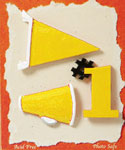 yellow team spirit scrapbook embellishments