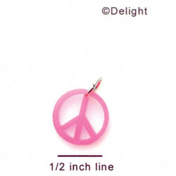 A1107 tlf - Small Hot Pink Peace Sign - Acrylic Charm (6 per package)