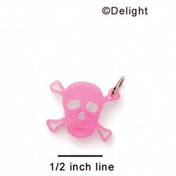A1112 tlf - Small Pink Skull - Acrylic Charm (6 per package)