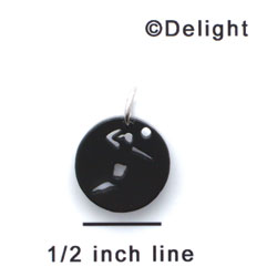 A1121 tlf - Small Black Volleyball Player - Acrylic Charm (6 per package)