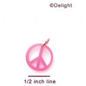 A1107 tlf - Small Hot Pink Peace Sign - Acrylic Charm (6 per package)