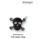 A1111 tlf - Small Black Skull - Acrylic Charm (6 per package)