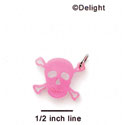 A1112 tlf - Small Pink Skull - Acrylic Charm (6 per package)