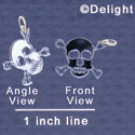 A1113 tlf - Small Mirror Skull - Acrylic Charm (6 per package)