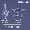 A1115 tlf - Small Clear Skull - Acrylic Charm (6 per package)