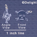 A1115 tlf - Small Clear Skull - Acrylic Charm (6 per package)