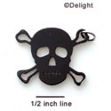 A1116 tlf - Large Black Skull - Acrylic Pendant (6 per package)
