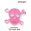 A1117 tlf - Large Pink Skull - Acrylic Pendant (6 per package)