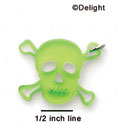 A1119 tlf - Large Lime Green Skull - Acrylic Pendant (6 per package)