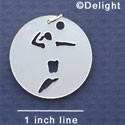 A1126 tlf - Large Pearl Volleyball Player - Acrylic Pendant (6 per package)