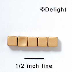 B1012 - 6 mm Resin Cube Bead - Matte Gold (12 per package)