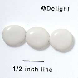 B1022 - 4.5 x 12 mm Resin Oval Beads - White (12 per package)
