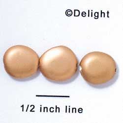 B1025 - 4.5 x 12 mm Resin Oval Beads - Matte Gold (12 per package)