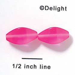 B1028 - 19 x 12 mm Resin Oblong Beads - Hot Pink (12 per package)