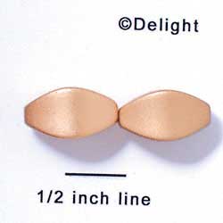 B1038 - 19 x 12 mm Resin Oblong Beads - Matte Gold (12 per package)