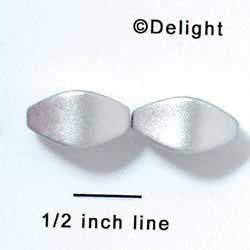 B1039 - 19 x 12 mm Resin Oblong Beads - Matte Silver (12 per package)