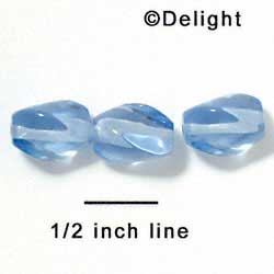 B1046 - 12 x 10 mm Resin Oblong Beads - Blue (12 per package)
