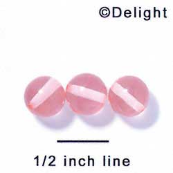 B1055 - 10 mm Resin Round Beads - Light Pink (12 per package)