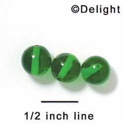 B1056 - 10 mm Resin Round Beads - Green (12 per package)