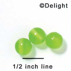 B1057 - 10 mm Resin Round Beads - Lime Green (12 per package)
