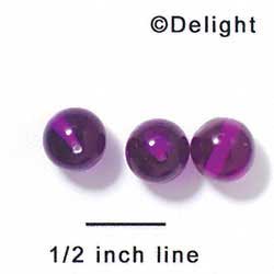 B1058 - 10 mm Resin Round Beads - Purple (12 per package)