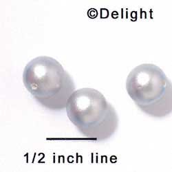 B1065 - 10 mm Resin Round Beads - Matte Silver (12 per package)