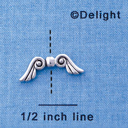 B1080 tlf - 20x7mm Wings - Silver Plated Beads (6 per package)