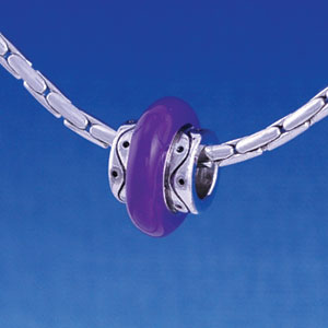 B1188 tlf - Large Spacer - Purple Center - Im. Rhodium Large Hold Beads (6 per package)