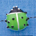 B1294 tlf - Lime Green Ladybug - Silver Beads (2 per package)
