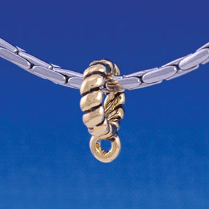 B1304 tlf - Twist Rope Charm Hanger - Gold Large Hold Bead (6 per package)