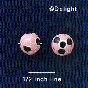 B1436 tlf - 10mm Soccer ball - Silver Plated Bead (6 per package)