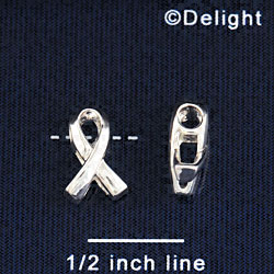 B1452 tlf - 12mm Silver Ribbon - 3mm Hole - Silver Plated Bead (6 per package)